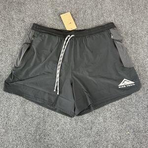 Nike Trail Dri-FIT ADV Second Sunrise 5" Mens M Brief-Lined Shorts Black NWT
